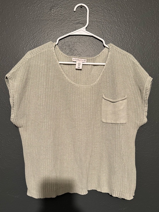 Sincerly Jules Sweaters - Sincerely Jules Sage Green Short-Sleeve Sweater